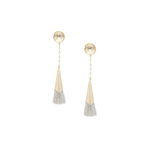 Silver Plume Tassel Earrings - Kicheko Goods