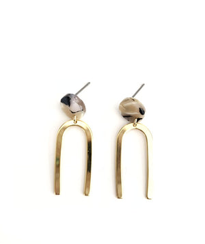 Eugenie Brass and Acetate Earrings