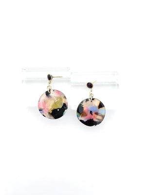 Cosmic Dot, Opal and Acetate Drop Earrings