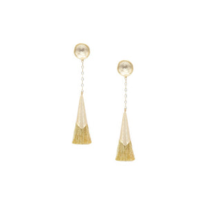 Gold Plume Tassel Earrings - Kicheko Goods