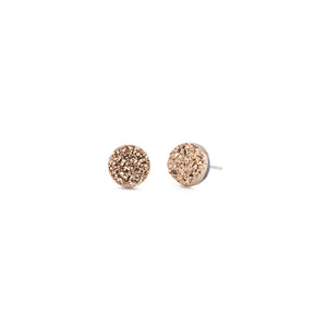 Rose Gold Druzy Mini Earrings - Kicheko Goods