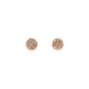 Rose Gold Druzy Mini Earrings - Kicheko Goods